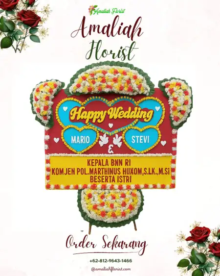 Papan Bunga Pernikahan Katong